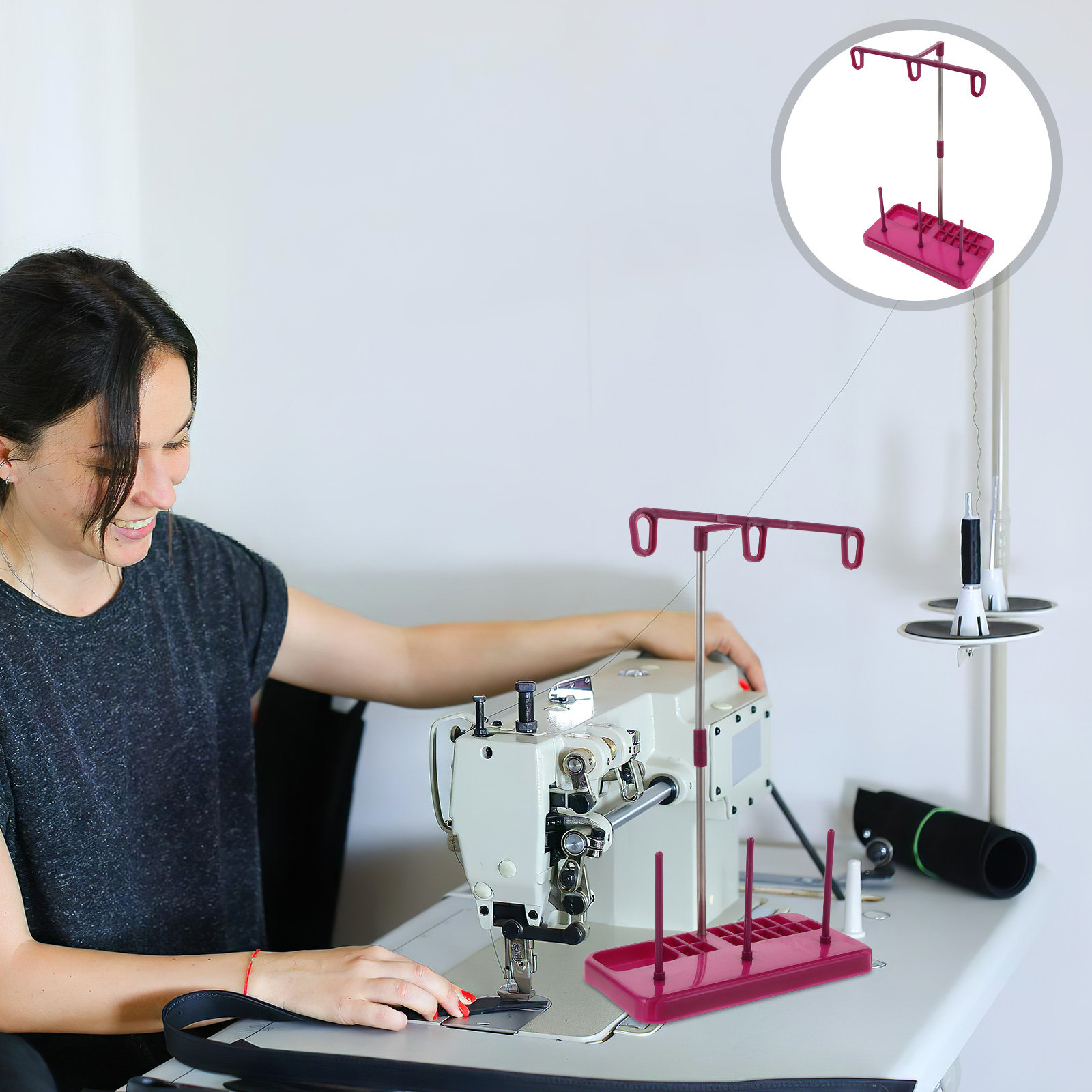 Embroidery Craft - 3 Spool Sewing Machine Thread Stand
