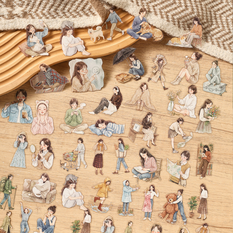 Embellishments For Scrapbooking - 1pack/20pcs Warm Vibe Watercolor Hand‑drawn Daily
