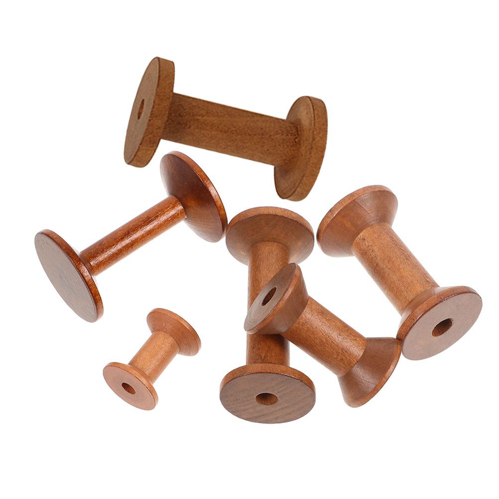 6Pcs Vintage Wood Spools Empty - Embroidery Craft review and price
