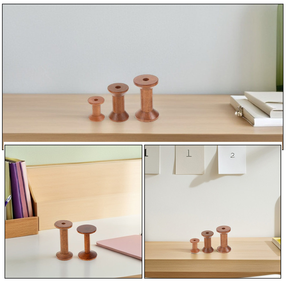 6Pcs Vintage Wood Spools Empty - Embroidery Craft review and price