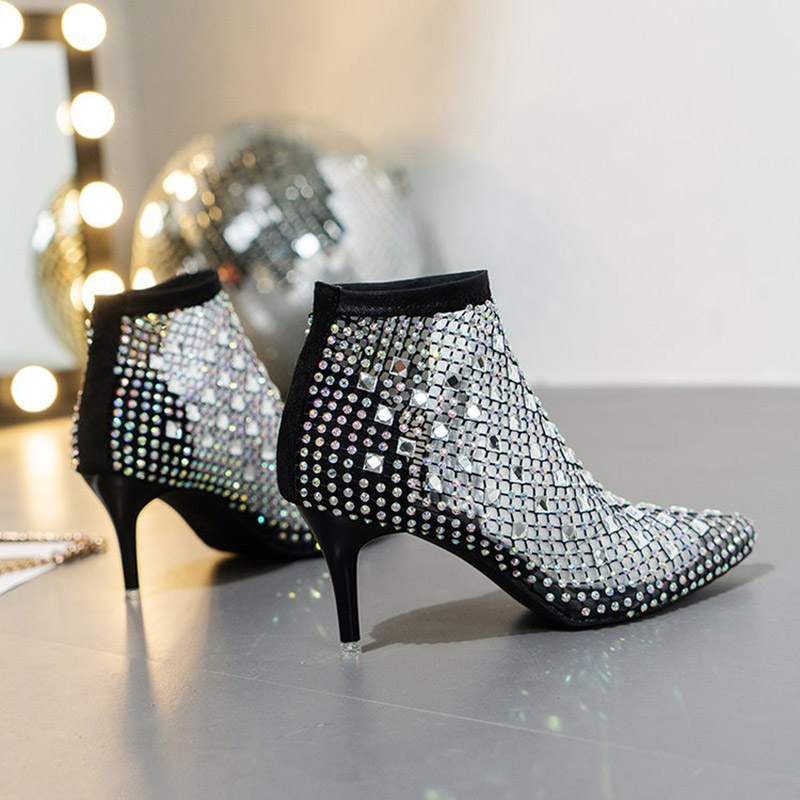 2025 Summer Mesh Sandals Boots - Crystal Mesh Fabric review and price