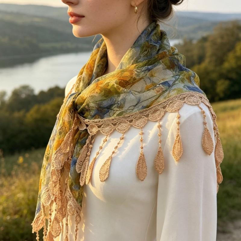 Bohemian Tassel Triangle Scarf - Tassel Fringe Trim review and price